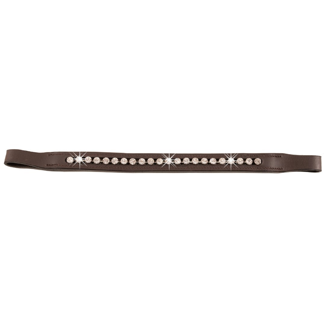 Ideal Dazzle Straight Leather Browband Havana brown