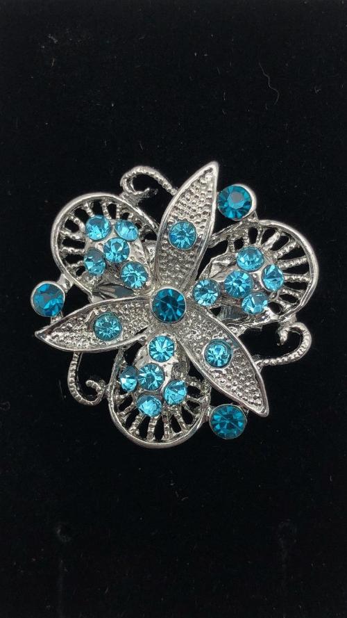 Turquoise Rhinestone Pin