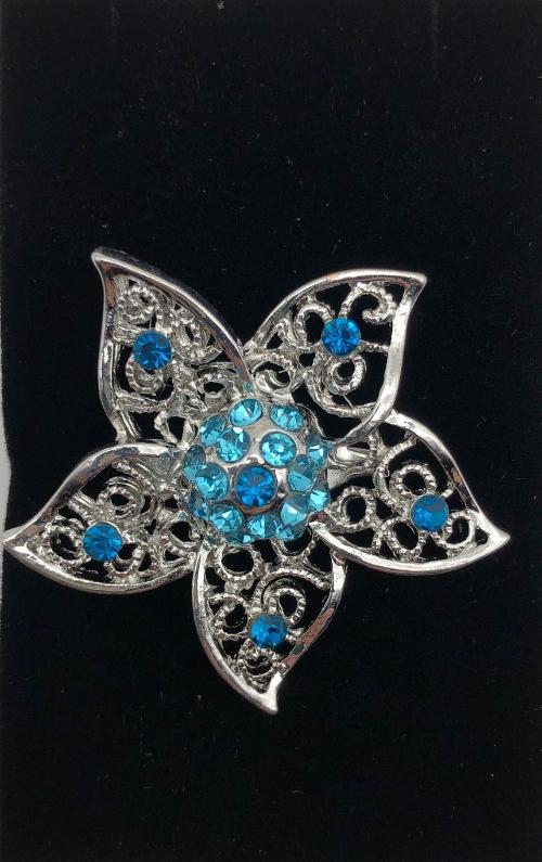 Teal Rhinestone Pin