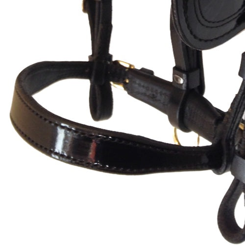 Patent Leather Horse Harness Bridle Noseband