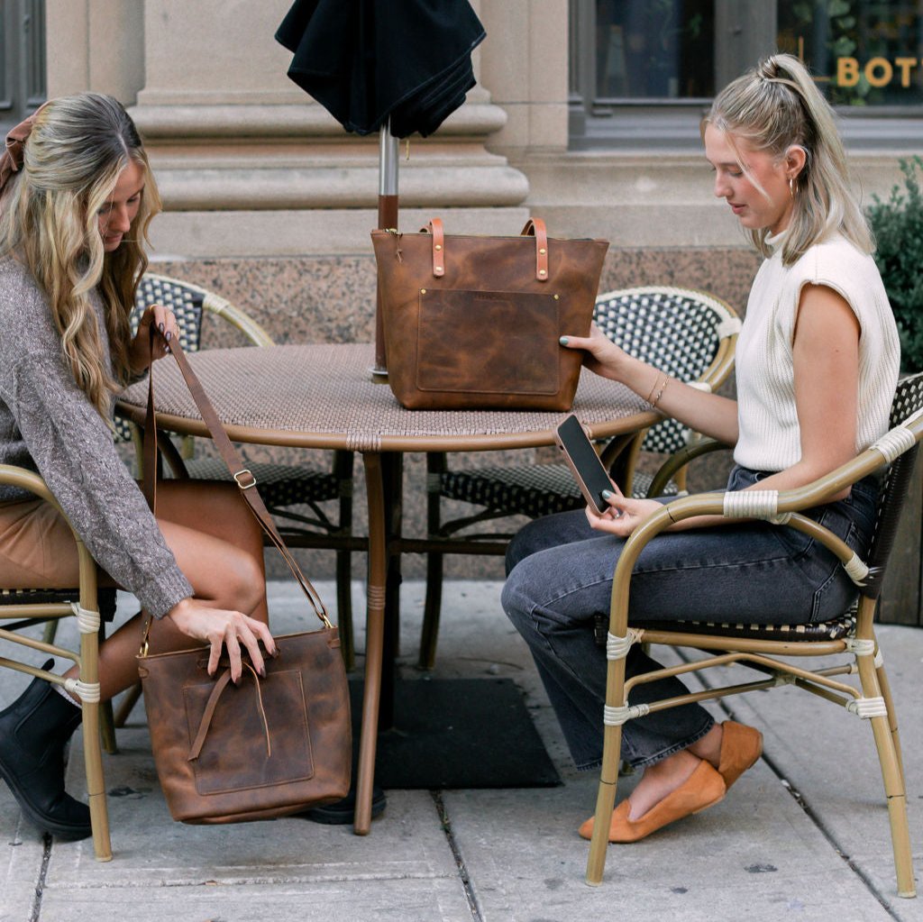 Urban Zipper Leather Tote