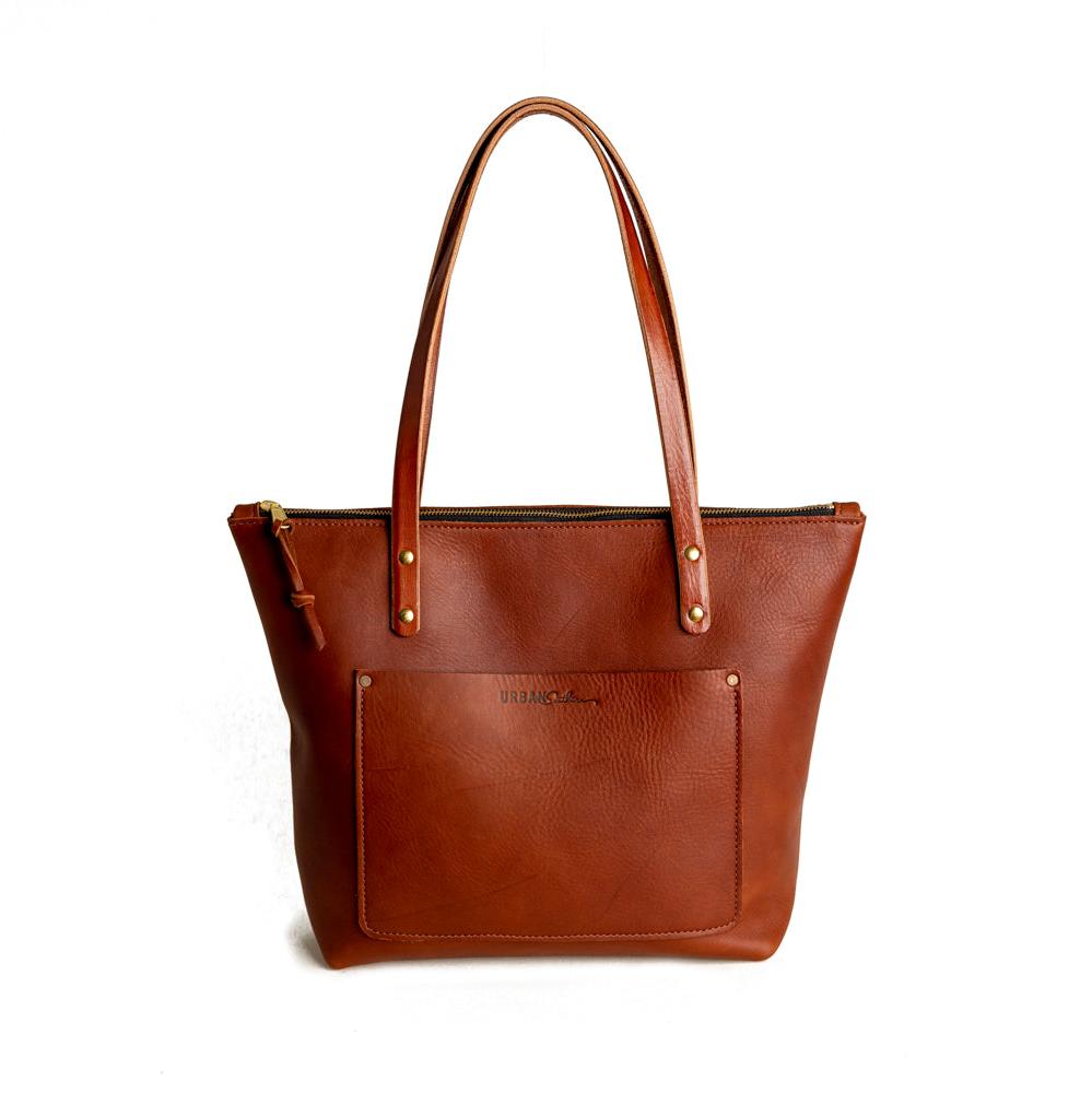 Urban Zipper Leather Tote