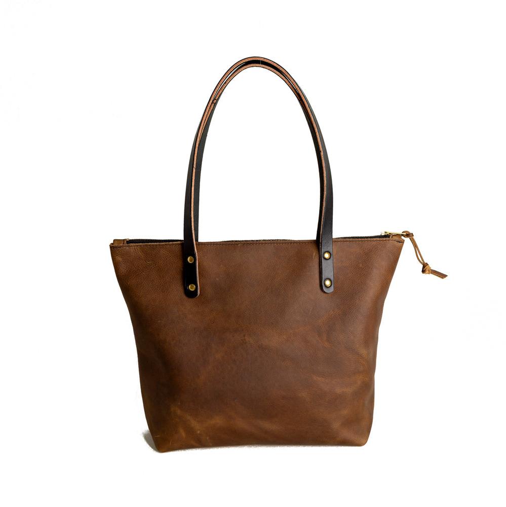 Urban Zipper Leather Tote